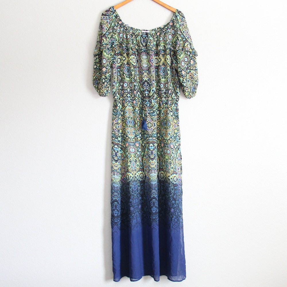 Victorias Secret Sheer Maxi Dress Swim Cover Up - Ombré Mosaic Garden